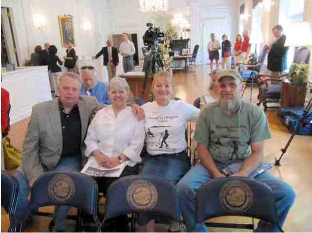 Bo Webb & Judy Bonds of Coal River Mountain Watch, Debbie Jarrell & Ed Wiley of Pennies of Promise, at capitol building before press conference announcing funds are in place to build a new Marsh Fork Elementary School, Charleston, WVa, April 30, 2010/iLoveMountains.org, “A new school for Marsh Fork Elementary!” flickr.com Bo Webb & Judy Bonds of Coal River Mountain Watch, Debbie Jarrell & Ed Wiley of Pennies of Promise, at capitol building before press conference announcing funds are in place to build a new Marsh Fork Elementary School, Charleston, WVa, April 30, 2010/iLoveMountains.org, “A new school for Marsh Fork Elementary!” flickr.com