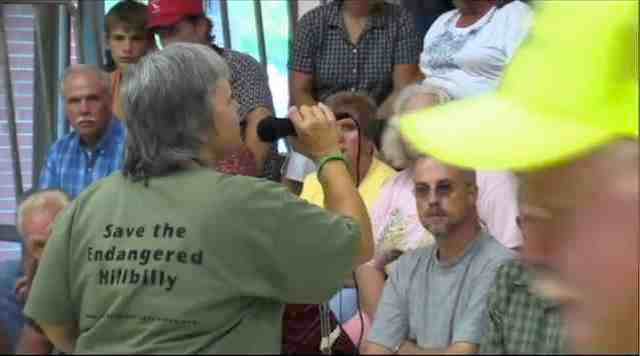 Judy Bonds speaks at local hearing concerning new Massey mining permit, image from video tribute to Judy Bonds, excerpted from “On Coal River”/vimeo.com Judy Bonds speaks at local hearing concerning new Massey mining permit, image from video tribute to Judy Bonds, excerpted from “On Coal River”/vimeo.com