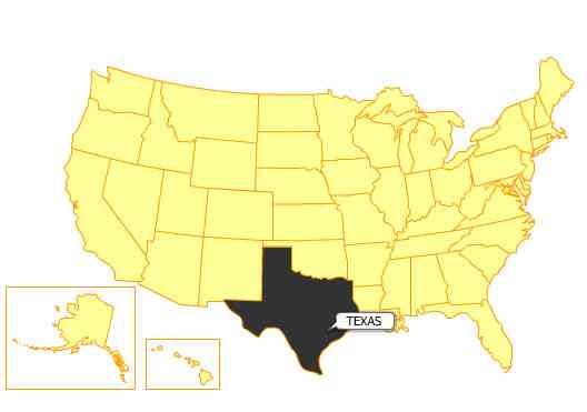 Texas = 261,797 square miles/presentationmall.com