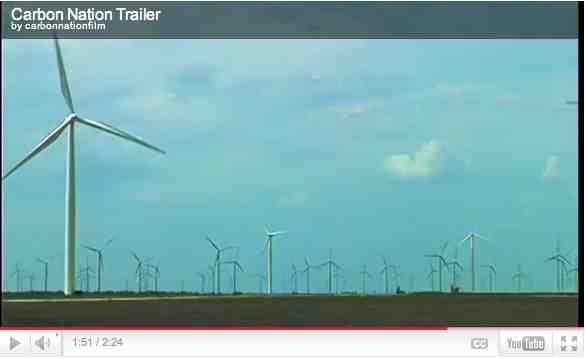 Wind farm, Roscoe, TX, image from trailer for “Carbon Nation”/carbonnationthemovie.com