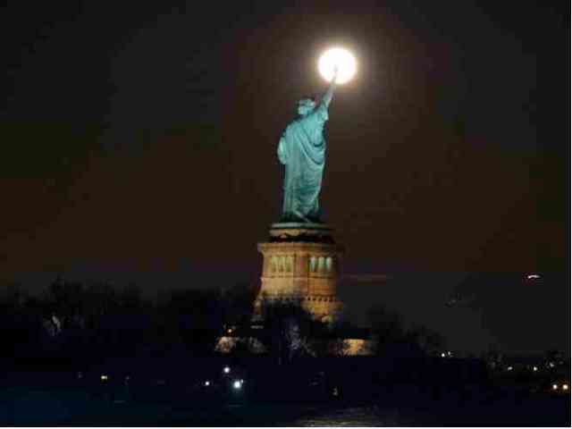 Supermoon rises over Statue of Liberty, Liberty State Park, Liberty, NJ, March 19, 2011/Brian J. Gibney, nj.com Supermoon rises over Statue of Liberty, Liberty State Park, Liberty, NJ, March 19, 2011/Brian J. Gibney, nj.com