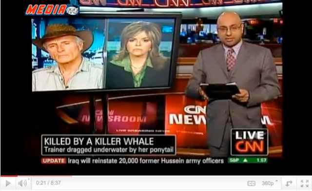 Jack Hanna & talk show host Jane Velez-Mitchell debate captivity on CNN, Feb 26 2010/CNN.com, youtube.com