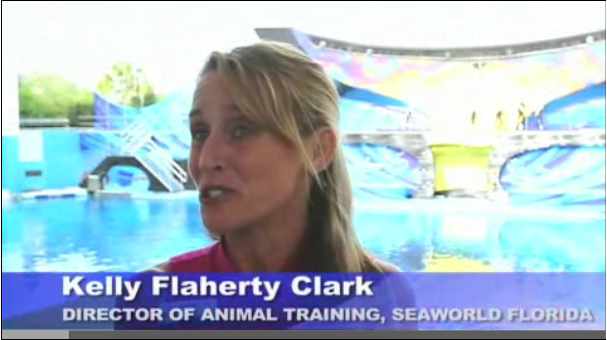 Kelly Flaherty Clark talks about "One Ocean," image from video/Sun Sentinel, sunsentinel.com