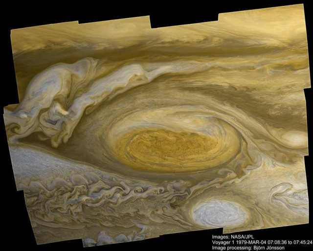 Close-up of Jupiter’s Great Red Spot, taken during Voyager 1 flyby, March 4,1979/NASA, JPL, Astronomy Picture of the Day, apod.nasa.gov