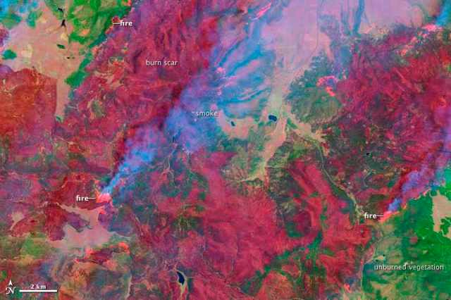 Landsat 7 Satellite image of Arizona Wallow Fire, June 7, 2011/USGS, NASA Earth Observatory, earthobservatory.nasa.gov