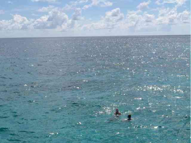 Snorkelers in open water, Bahamas, July 2008/GK Wallace
