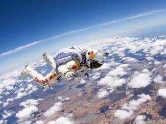 Felix Baumgartner during practice dive over New Mexico, undated/Luke Aikins, Redbull Photofiles, Nat Geo News Felix Baumgartner during practice dive over New Mexico, undated/Luke Aikins, Redbull Photofiles, Nat Geo News