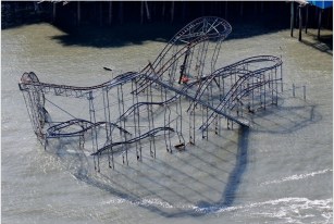 Seaside Heights roller coster after Sandy, Nov 9, 2012/Mel Evans, AP, google.com