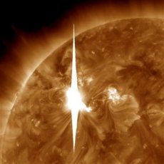 Solar flare, erupting at 7 p.m., EST, March 7, 2012/NASA, AP