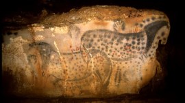 25,000-year-old cave painting of spotted horses measuring about 5' x 13', Pech Merle Cave, Cabrerets, Southern France, undated/P. Cabrol, Center for Prehistory of Pech Merle, AP, FoxNews