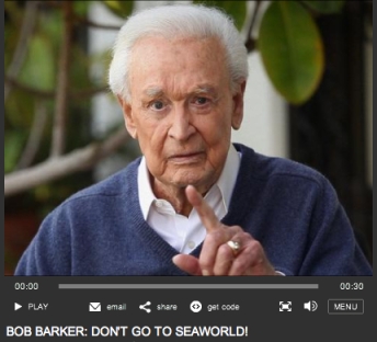 Bob Barker says “Don’t go to SeaWorld!”/PETA, peta.org