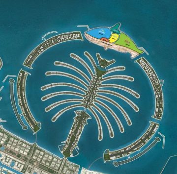 Model of proposed manmade island site for SeaWorld Dubai, undated/Theme Park Preview, themeparkpreview.com