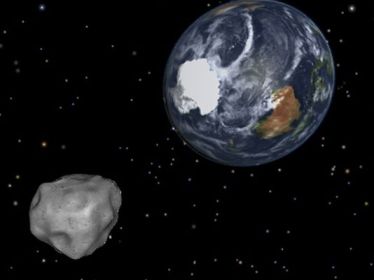 Simulation of asteroid heading toward Earth's South Pole/NASA, JPL-Cal Tech, USA Today