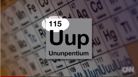 New heavy element Ununpentium (UUP), with 115 protons at center/CNN