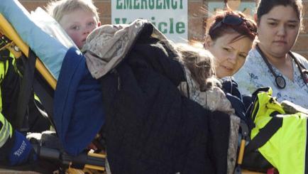 Members of family group found alive in wilderness arrive at Pershing General Hospital, Lovelock, Nevada, Dec 10 2013/James Glover, Reuters, CBS News 