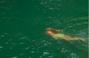 Swimmer in summer swimming hole, 2013/Still from video, The New York Times