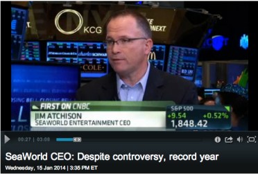 SeaWorld CEO Jim Atchison on CNBC, Jan 15, 2014 / CNBC.com