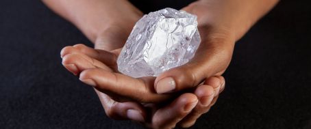 Botswana's Lesedi la Rona (Our Light in Setswana), 2nd-largest diamond ever mined / Donald Bowers, Sothebys, EPA , ABC News / Click to enlarge and learn more. 