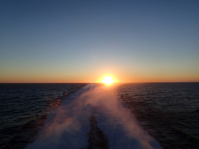CAT Ferry, Portland, ME to Yarmouth, NS, Sunset, 9/13/16