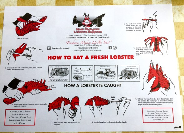 Placemat, New Glasgow Lobster Suppers, Wednesday 9/11/19