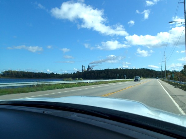 Northern Pulp Mill  seem from highway crossing Pictou Harbour, NS, Friday 9/13/19