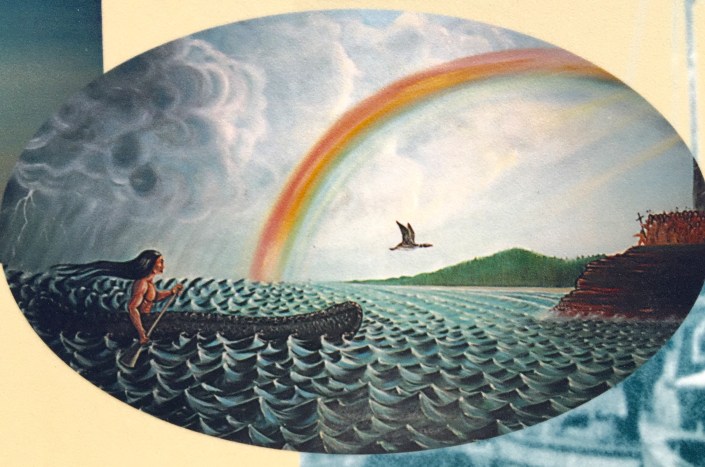 Detail from panel outside Lennox Island Mi'kmaq Culture Center, Thursday, 9/12/19 