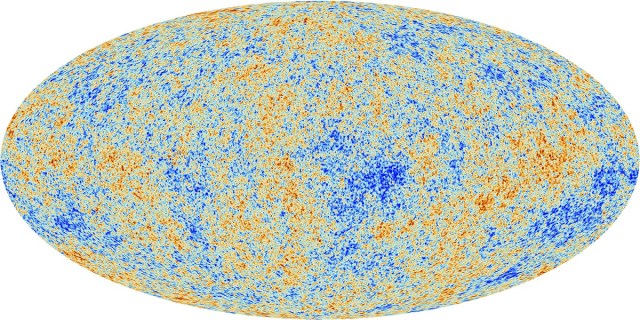 Planck Space Telescope Image of Radiation from Big Bang, 2013 / ESA, Earthsky / Click for more. 